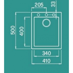 Zlewozmywak Elleci QUADRA 100 Metaltek M70 ghisa LMQ10070